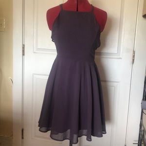 High neck, lace back Lulu’s fit and flare dress